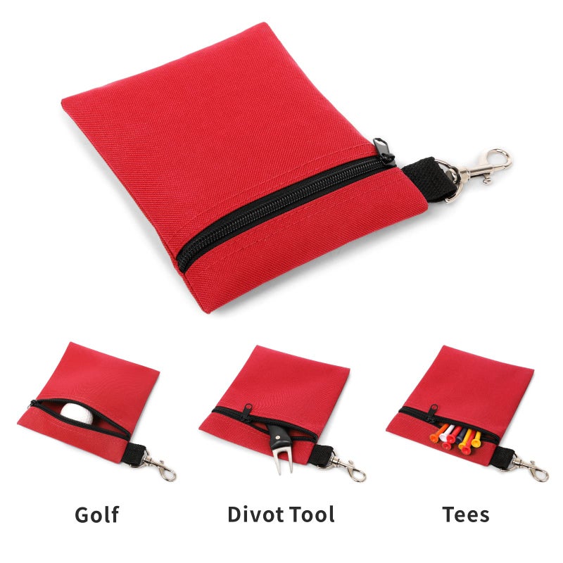 BuyAgain Golf Tee Pouch, 5.62 X 6.87 Inch Professional Zipper Golf Tee/Ball Pouch Bag With Metal Lobster Claw Clip. - Image 5